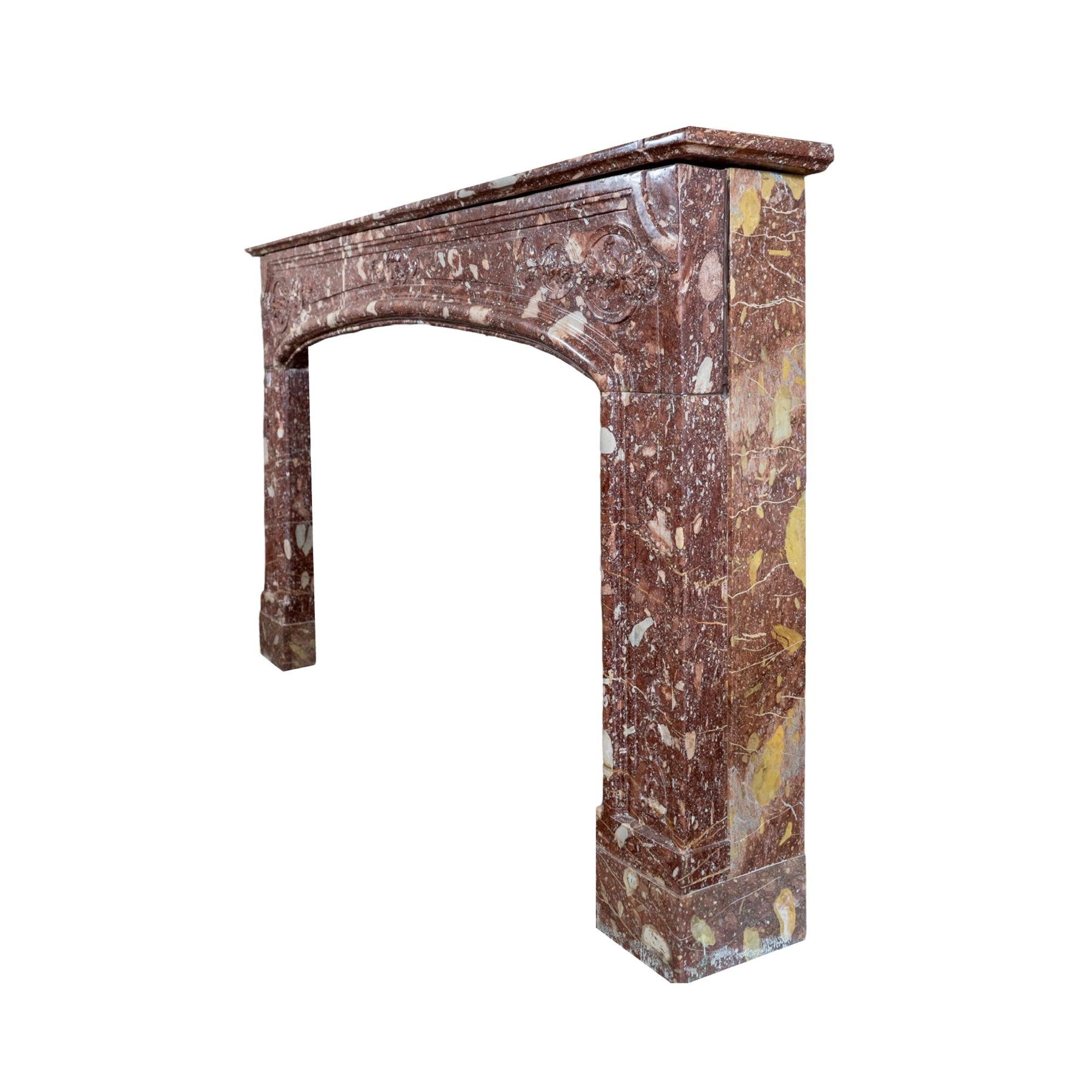 Luigi XIV Antique French Rance Marble Mantel in vendita