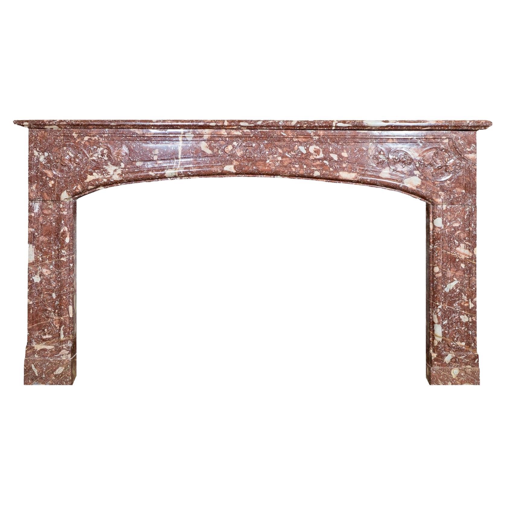 Antique French Rance Marble Mantel