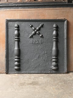 Antique Louis XIV 'Pillars with Saint Andrew's Cross' Fireback / Backsplash