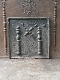 18th C. Louis XIV 'Pillars with Saint Andrew's Cross' Fireback / Backsplash