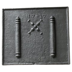 Plaque de cheminée ancienne Louis XIV Pillars with Saint Andrew's Cross