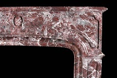 Antique Louis XIV Regency Chimneypiece in Red Levanto Marble