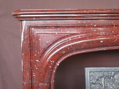 Antique Louis XIV Style 19th Century Red Griotte Marble Mantel