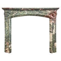 Antique Louis XIV Style Campan Marble Fireplace Mantel