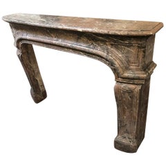 Antique Louis XIV Style Fireplace in Enjugerais Marble
