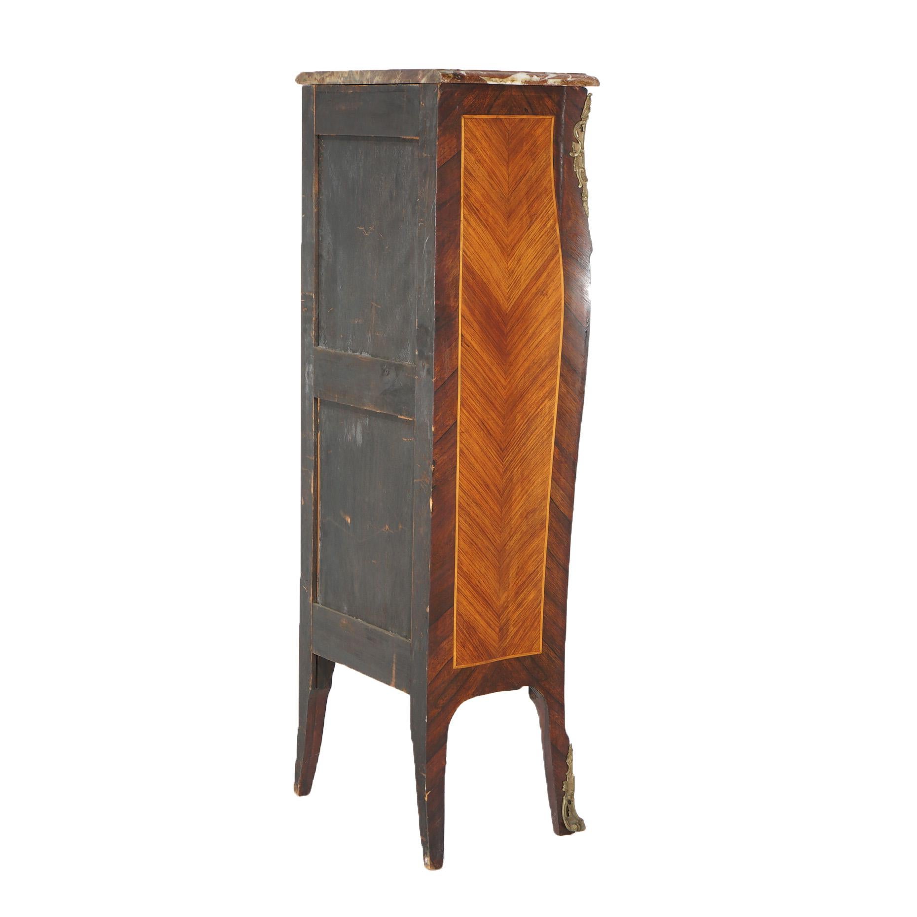 Antique Louis XIV Style Kingwood, Satinwood, Marble & Ormolu Lingerie Case 19thC 5