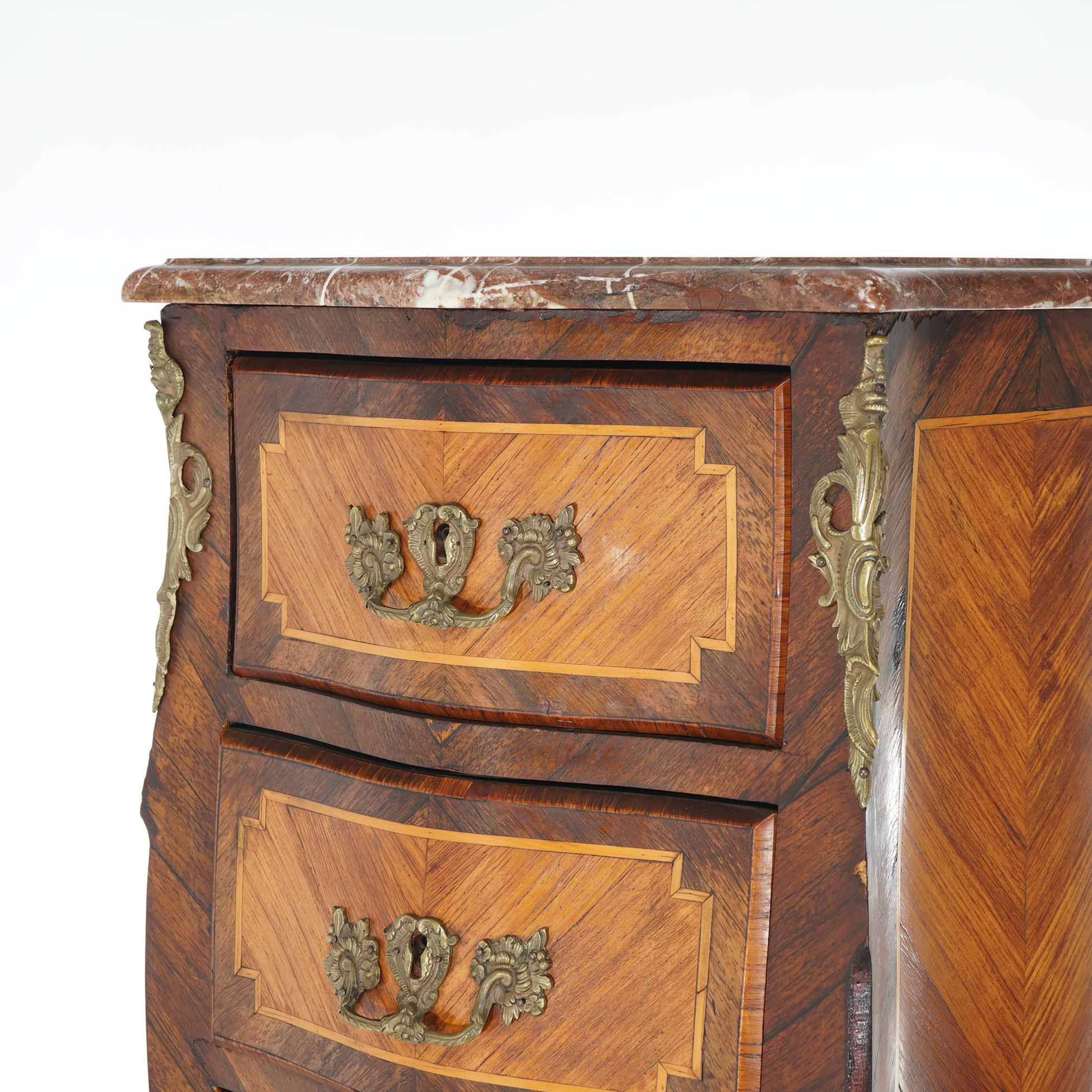 Antique Louis XIV Style Kingwood, Satinwood, Marble & Ormolu Lingerie Case 19thC 7
