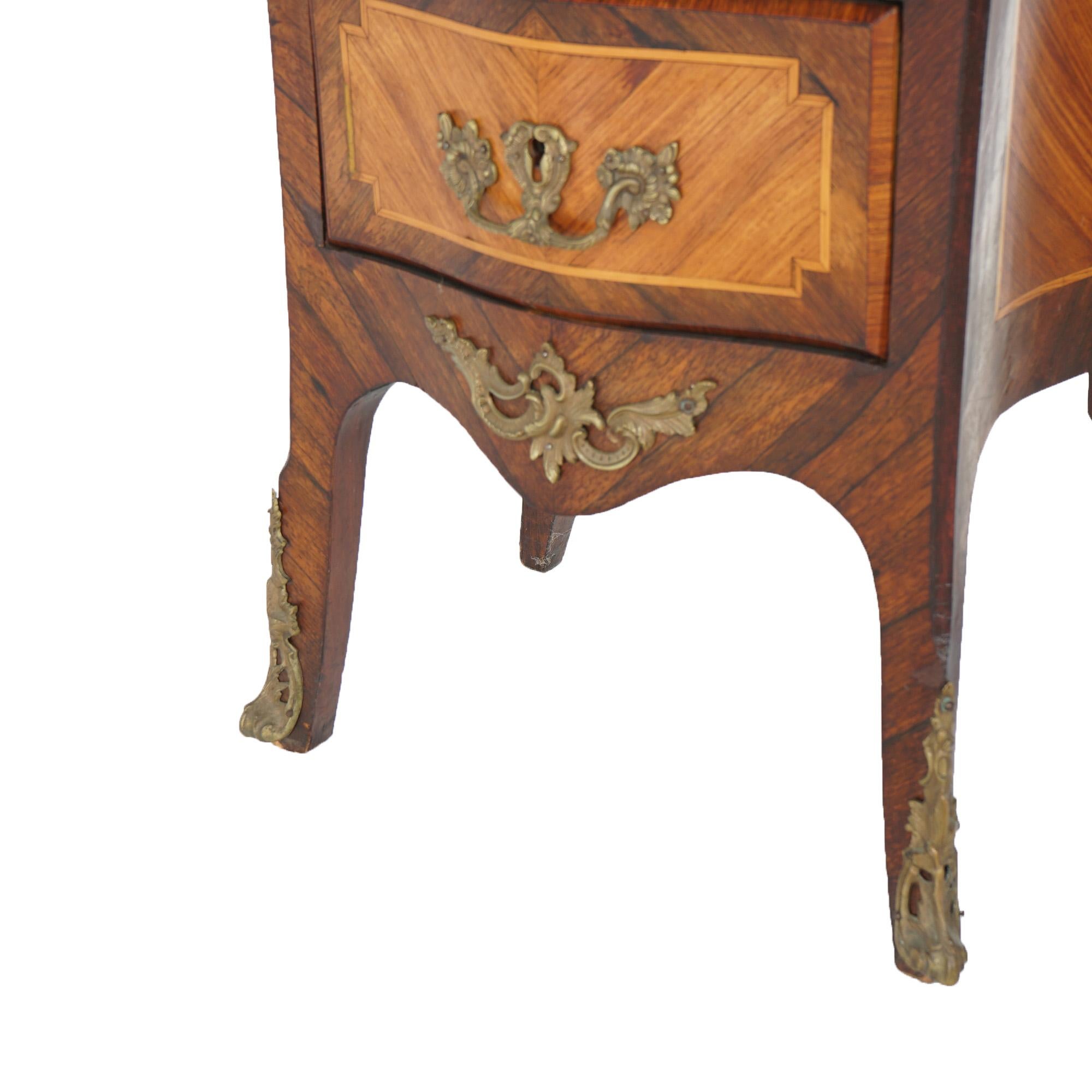 Antique Louis XIV Style Kingwood, Satinwood, Marble & Ormolu Lingerie Case 19thC 13