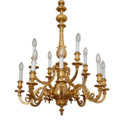 Antiker Goldbronze-Kronleuchter im Louis XIV.-Stil von Barbedienne