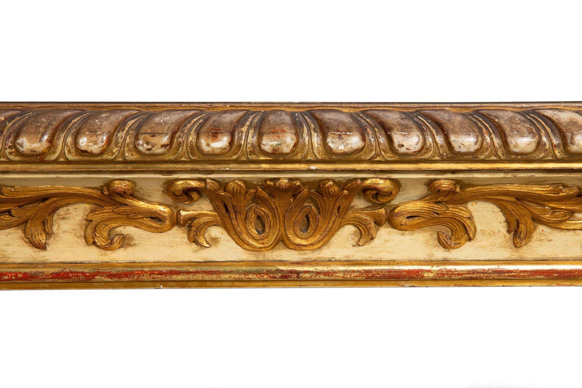 Ancienne table centrale de salle à manger rectangulaire polychromée de style Louis XIV, vers 1900 en vente 11