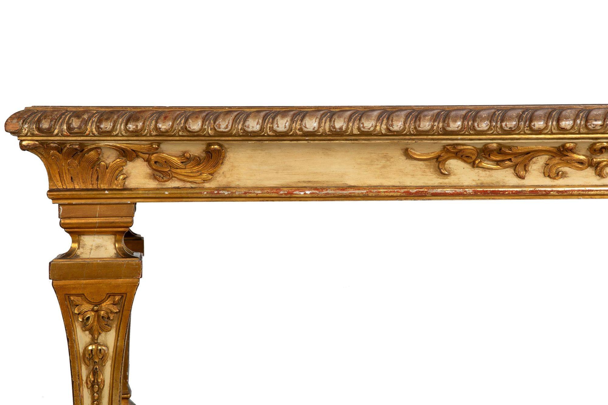 Antique Louis XIV Style Polychromed Rectangular Dining Center Table ca. 1900 For Sale 3