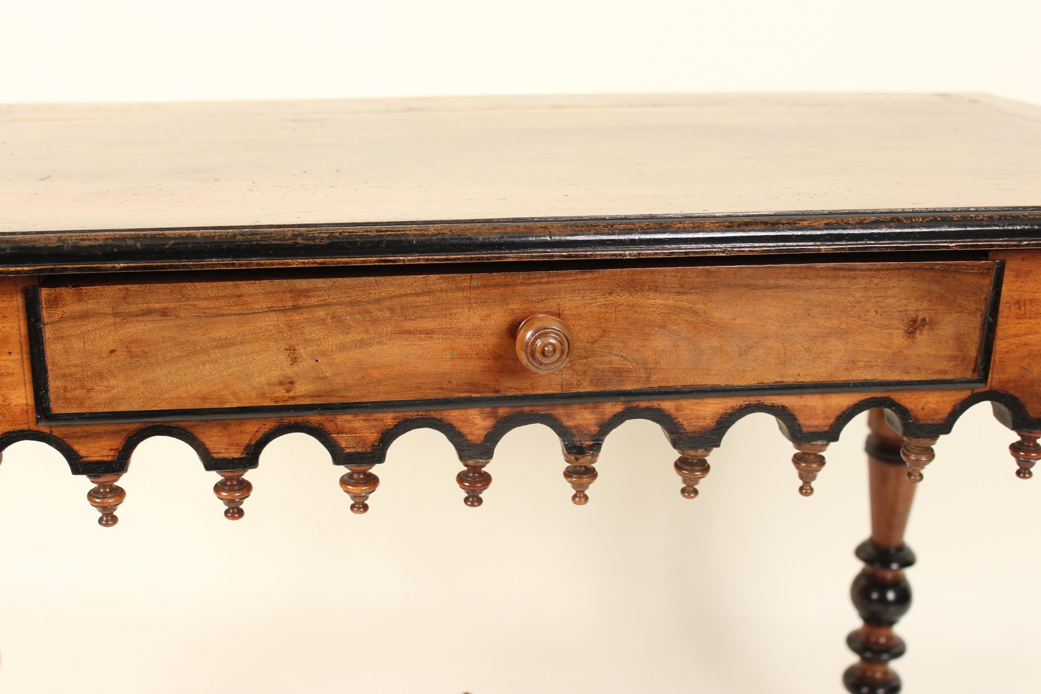 Antique Louis XIV Style Walnut Writing / Occasional Table 7