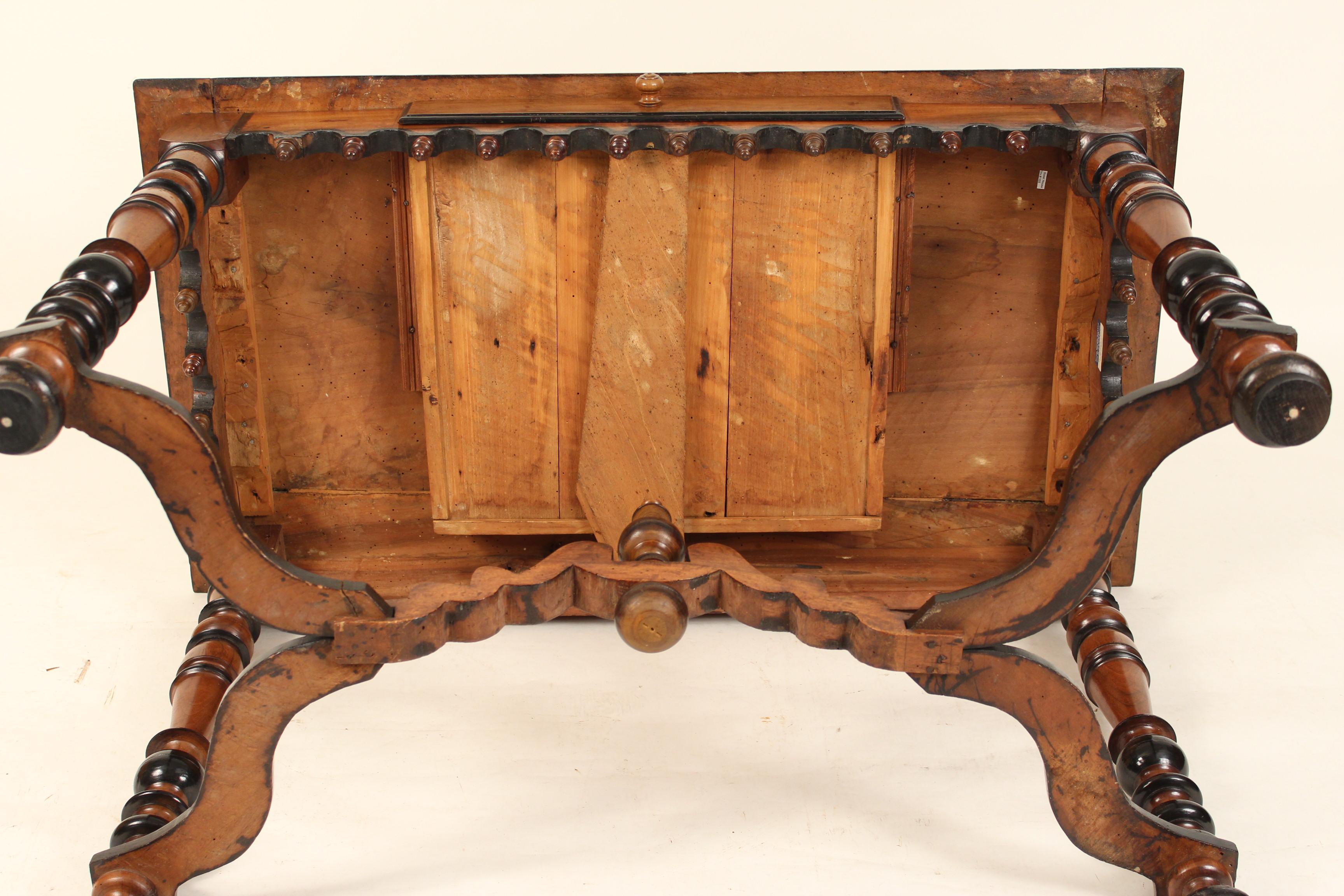 Antique Louis XIV Style Walnut Writing / Occasional Table 8