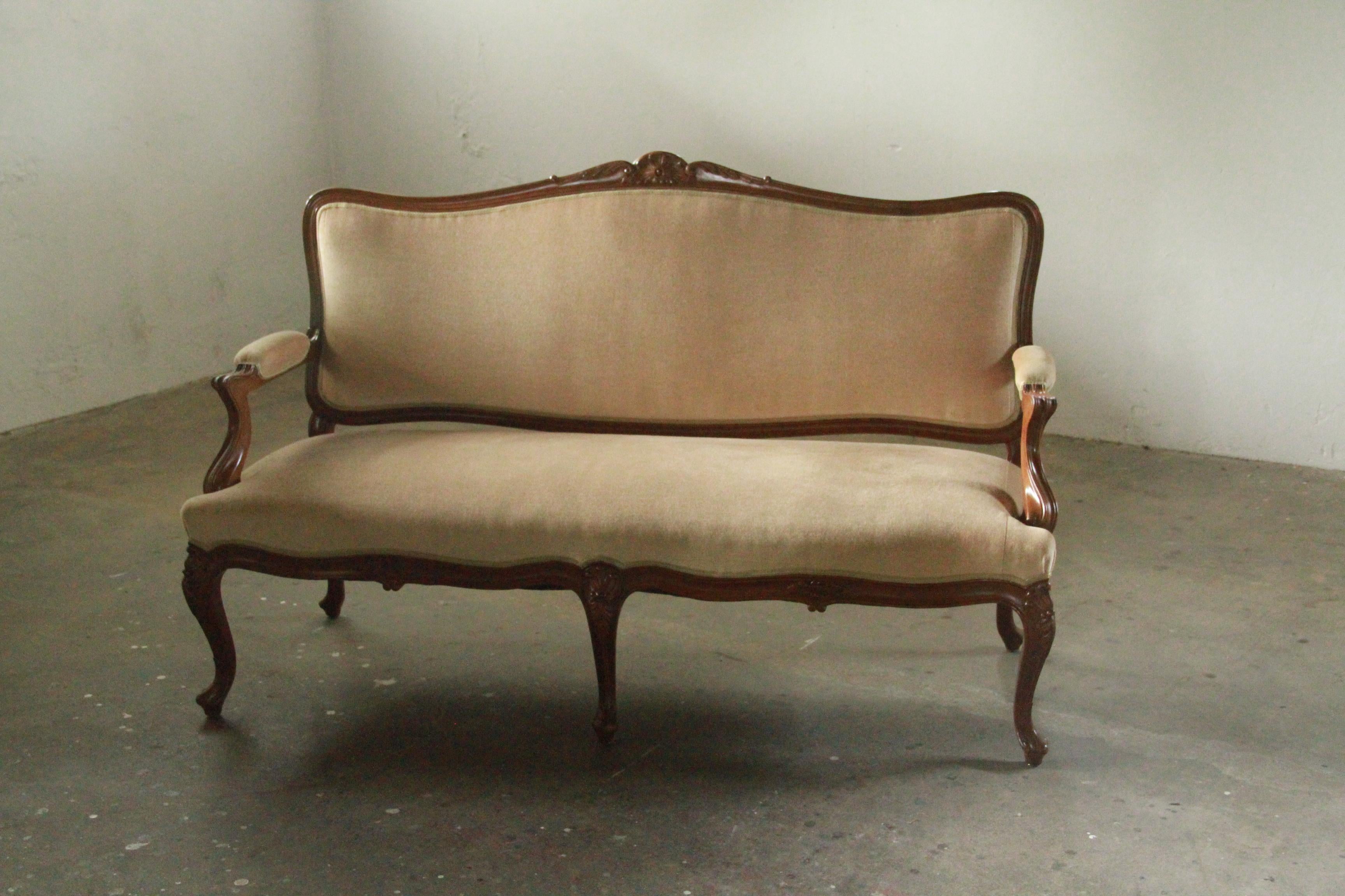 Baroque Canapé ancien Louis XV 18ème siècle, français en vente