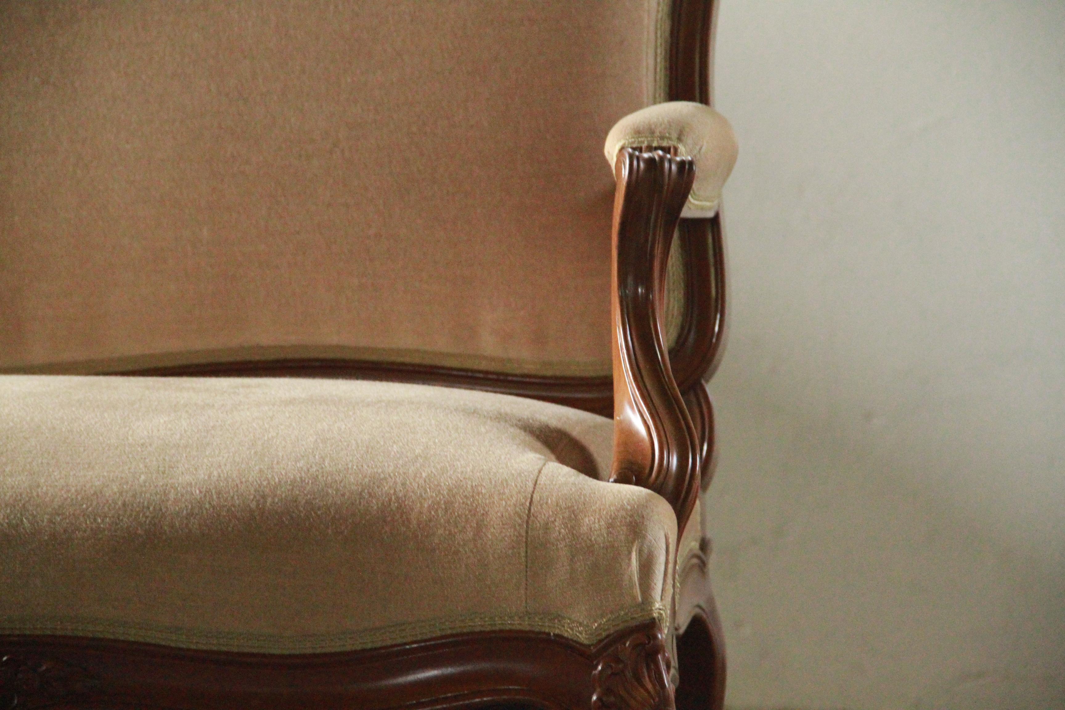 Canapé ancien Louis XV 18ème siècle, français Bon état - En vente à Store Heddinge, DK