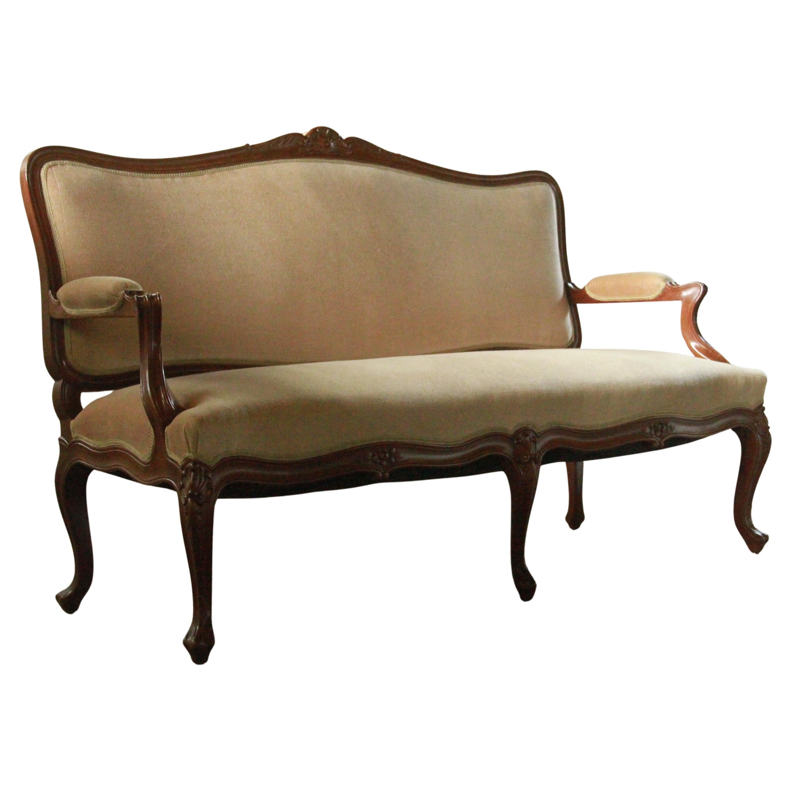 Canapé ancien Louis XV 18ème siècle, français en vente