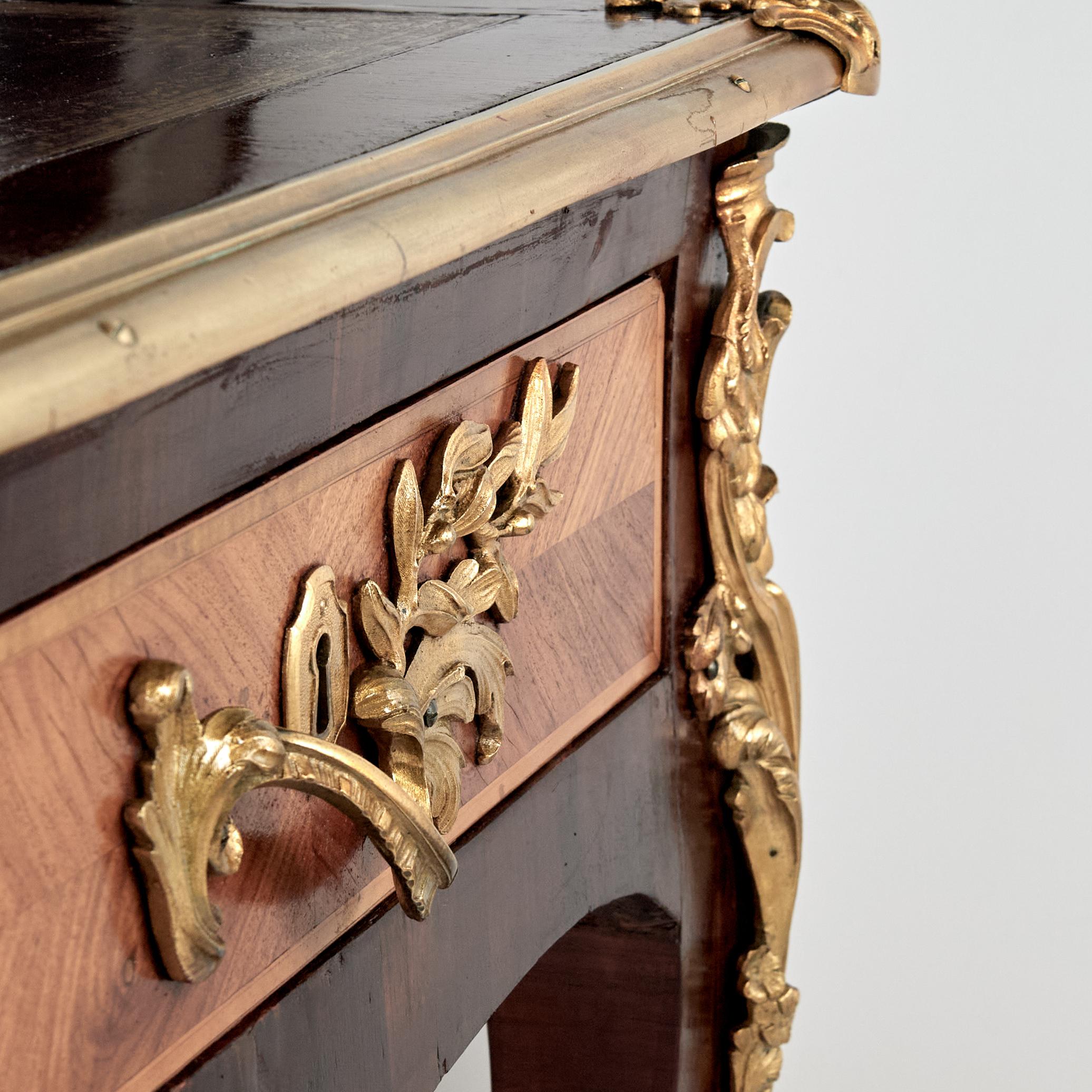 Antique Louis XV Bureau Plat or Leather Top Desk For Sale 8