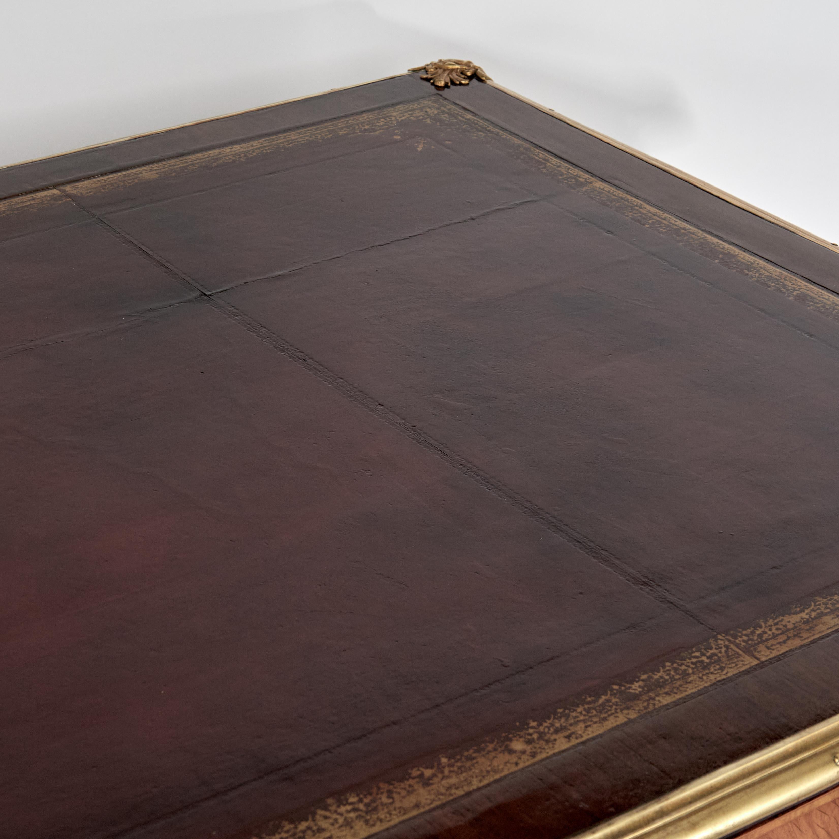 Antique Louis XV Bureau Plat or Leather Top Desk For Sale 11
