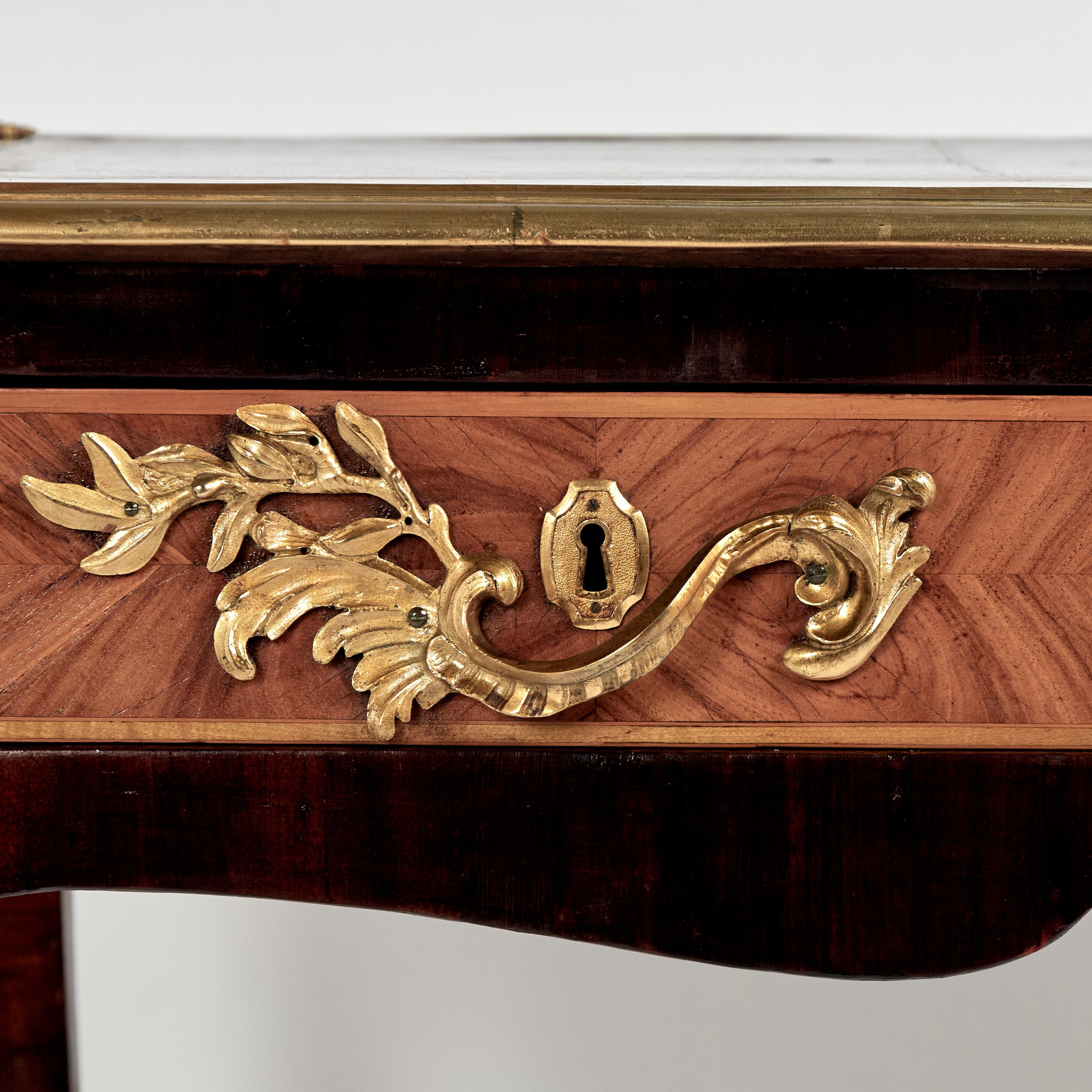Antique Louis XV Bureau Plat or Leather Top Desk For Sale 1