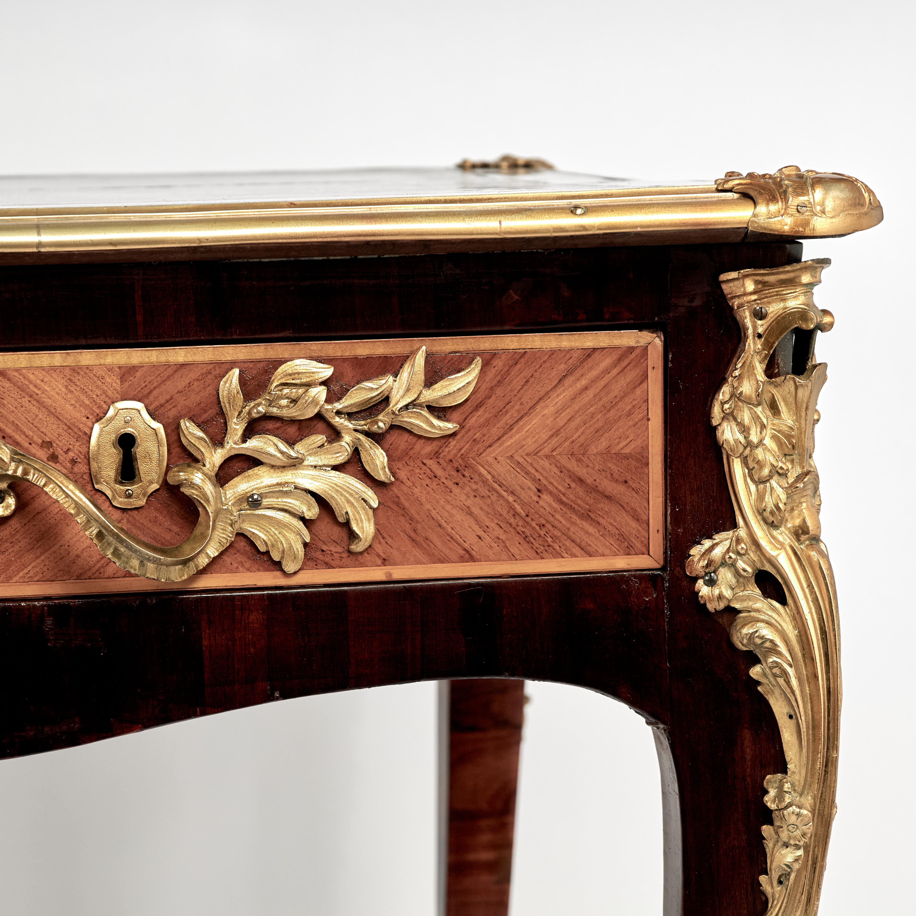 Antique Louis XV Bureau Plat or Leather Top Desk For Sale 3