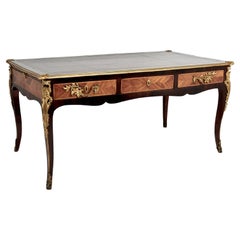 Antiquité Louis XV Bureau Plat ou Leather Top Desk