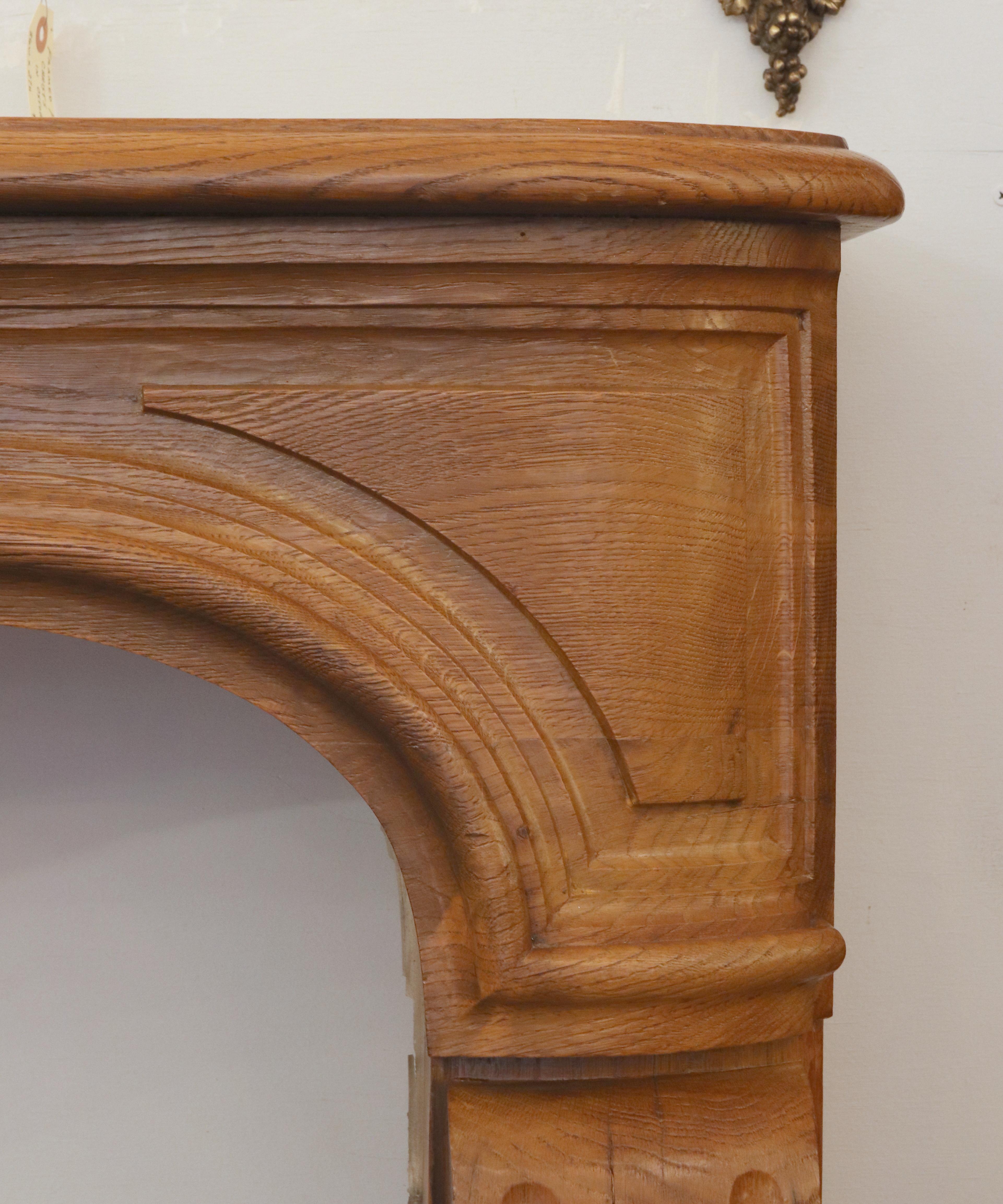Antique Louis XV Carved Oak Dark Tone Fireplace Mantel 2