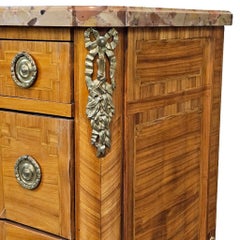 Antique Louis XV Commode, Marble Top, Walnut, Italian, 1950s Design
