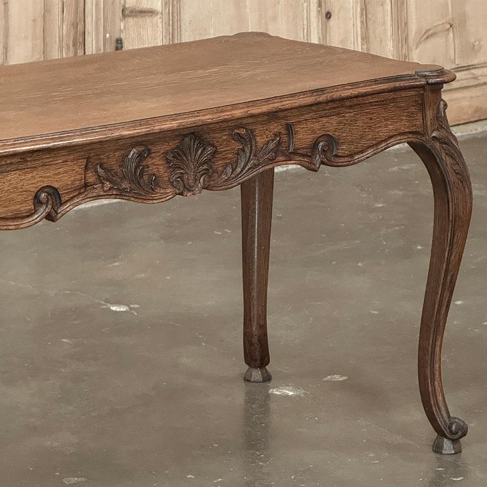 Antique Louis XV Country French Oak Coffee Table For Sale 7