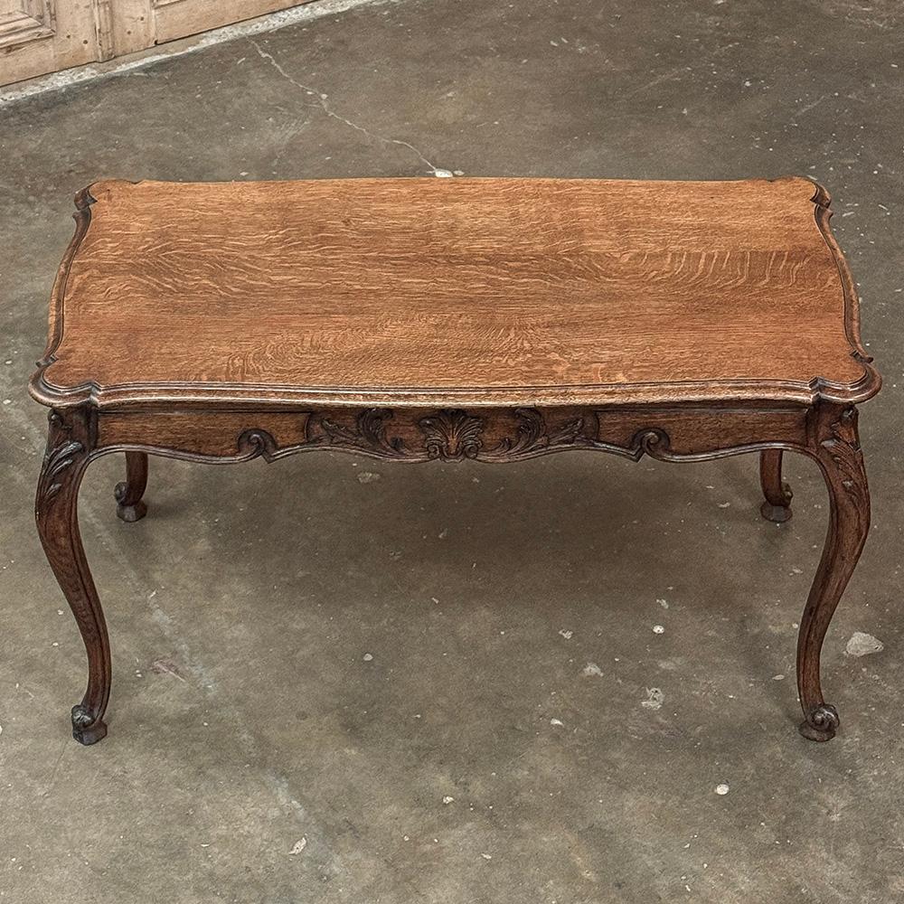 Antique Louis XV Country French Oak Coffee Table For Sale 9