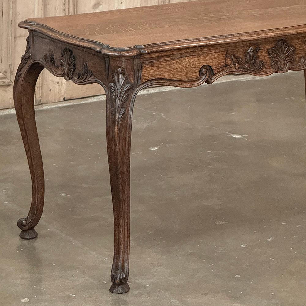 Antique Louis XV Country French Oak Coffee Table For Sale 1