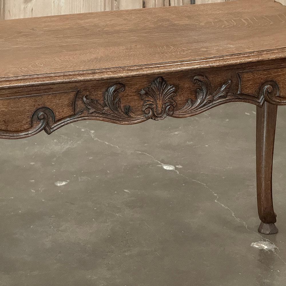 Antique Louis XV Country French Oak Coffee Table For Sale 2