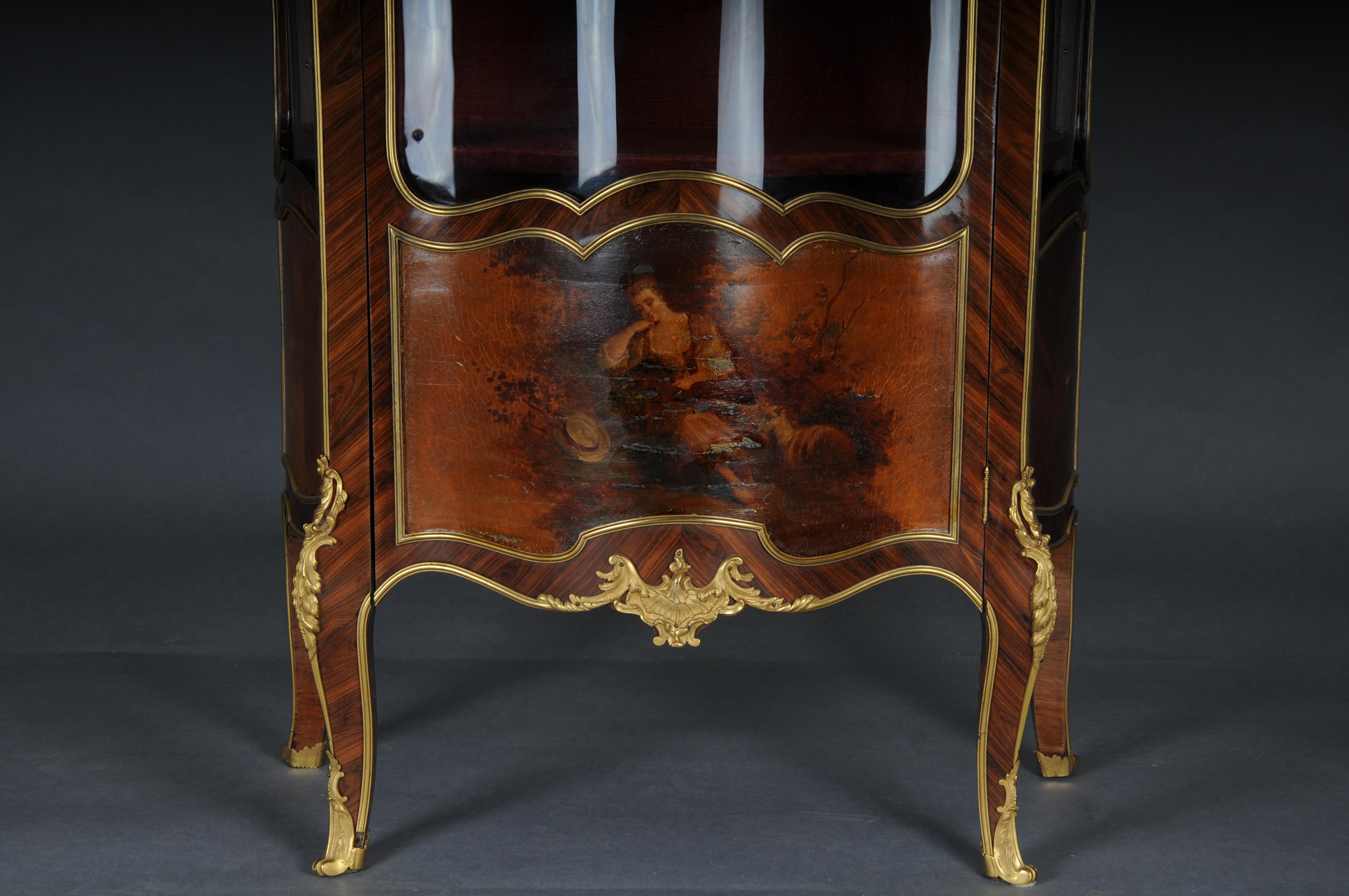 Late 19th Century Antique Louis XV display cabinet Napoleon III, Paris, around 1880 For Sale