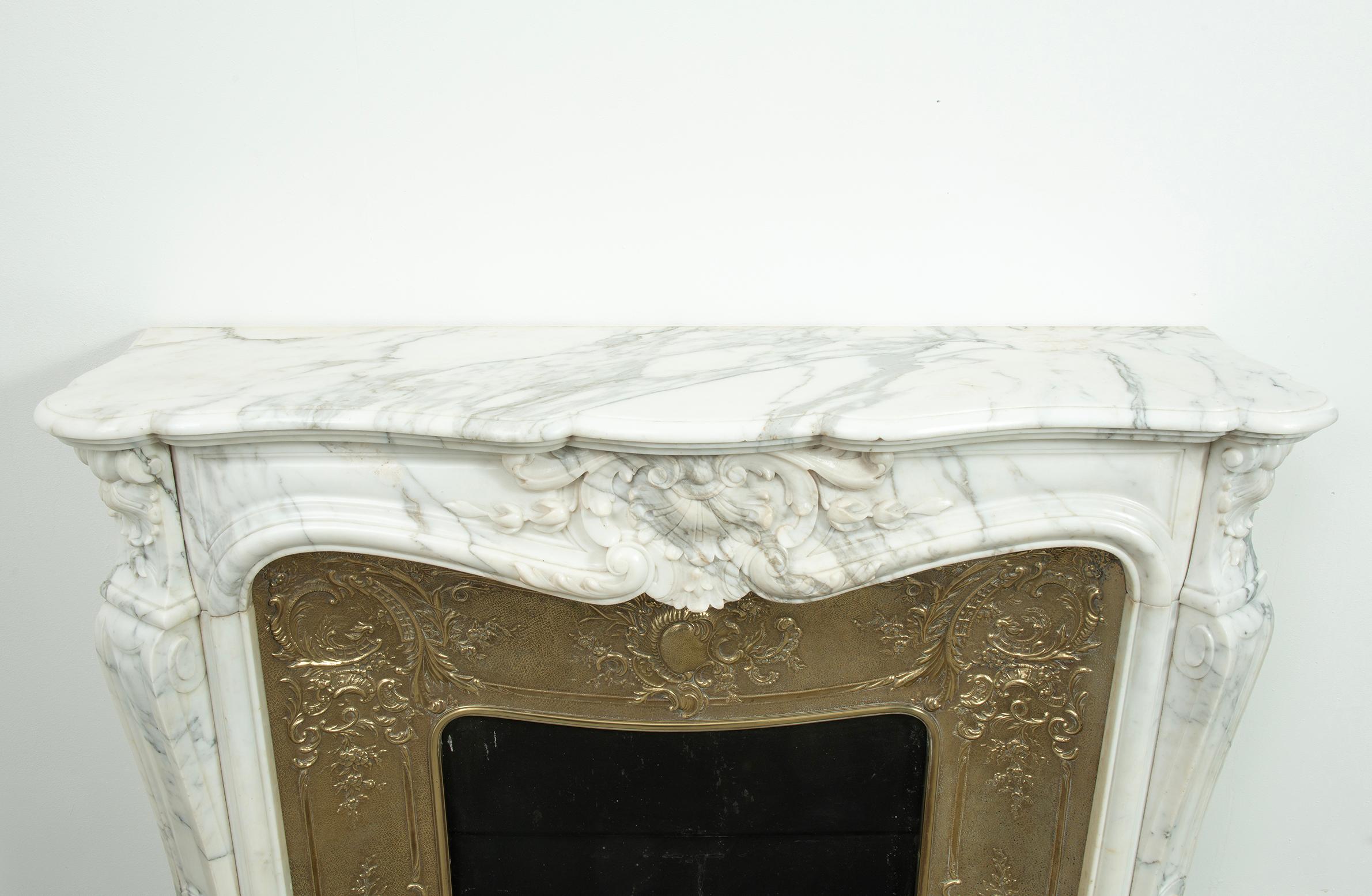 French Antique Louis XV Fireplace Mantel For Sale