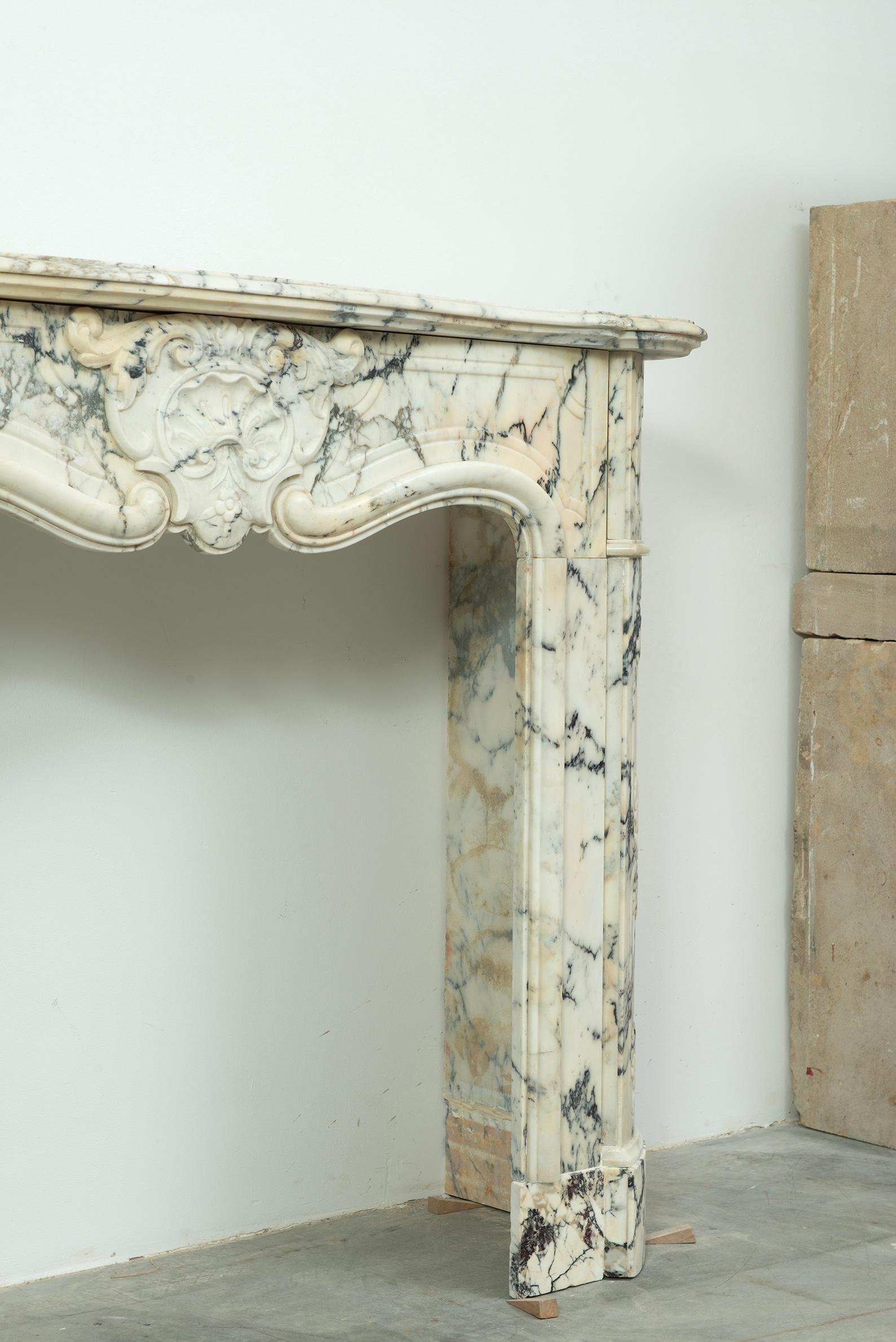 19th Century Antique Louis XV Fireplace Mantel For Sale