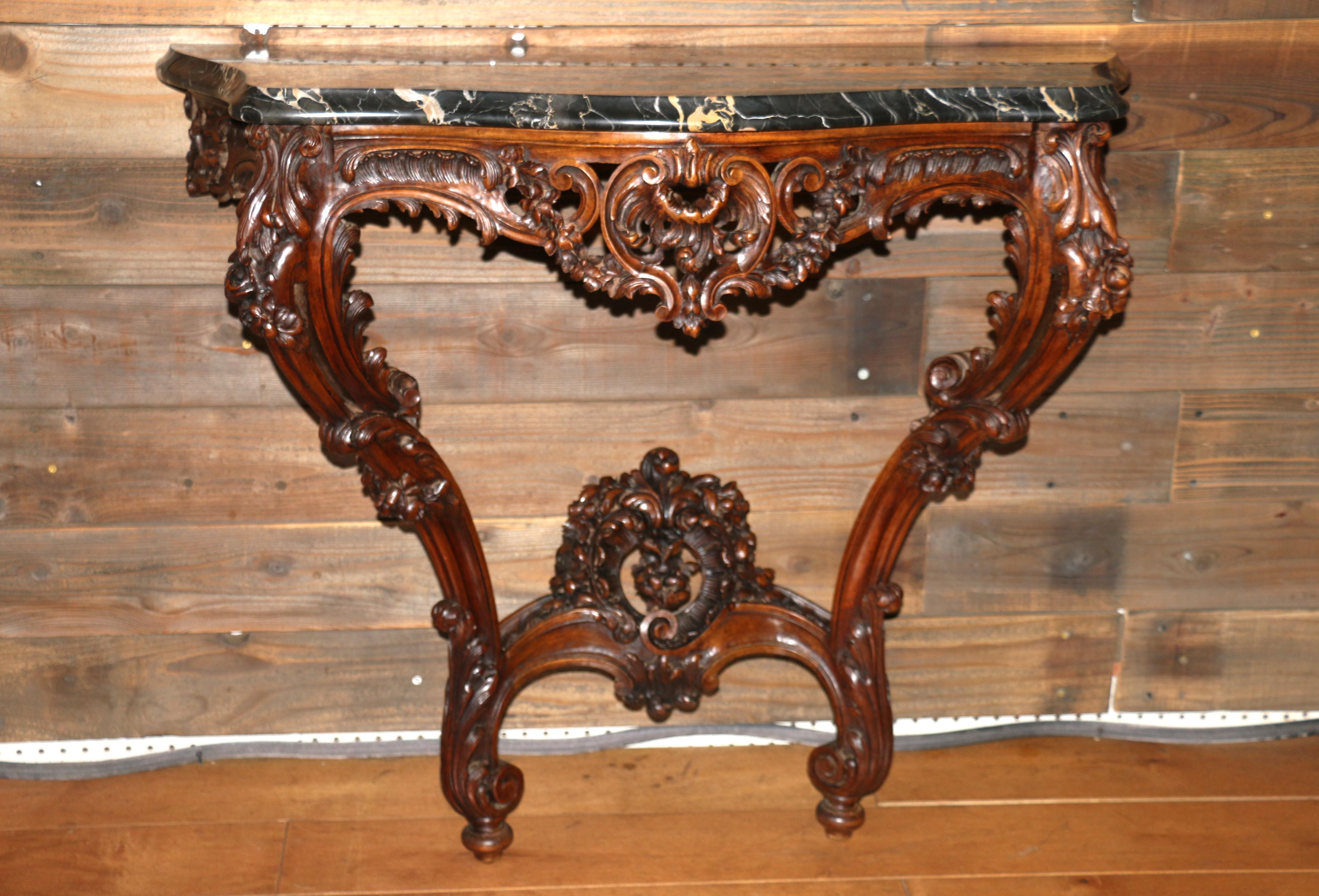Antique Louis XV French Console Table With Mirror Set For Sale 5