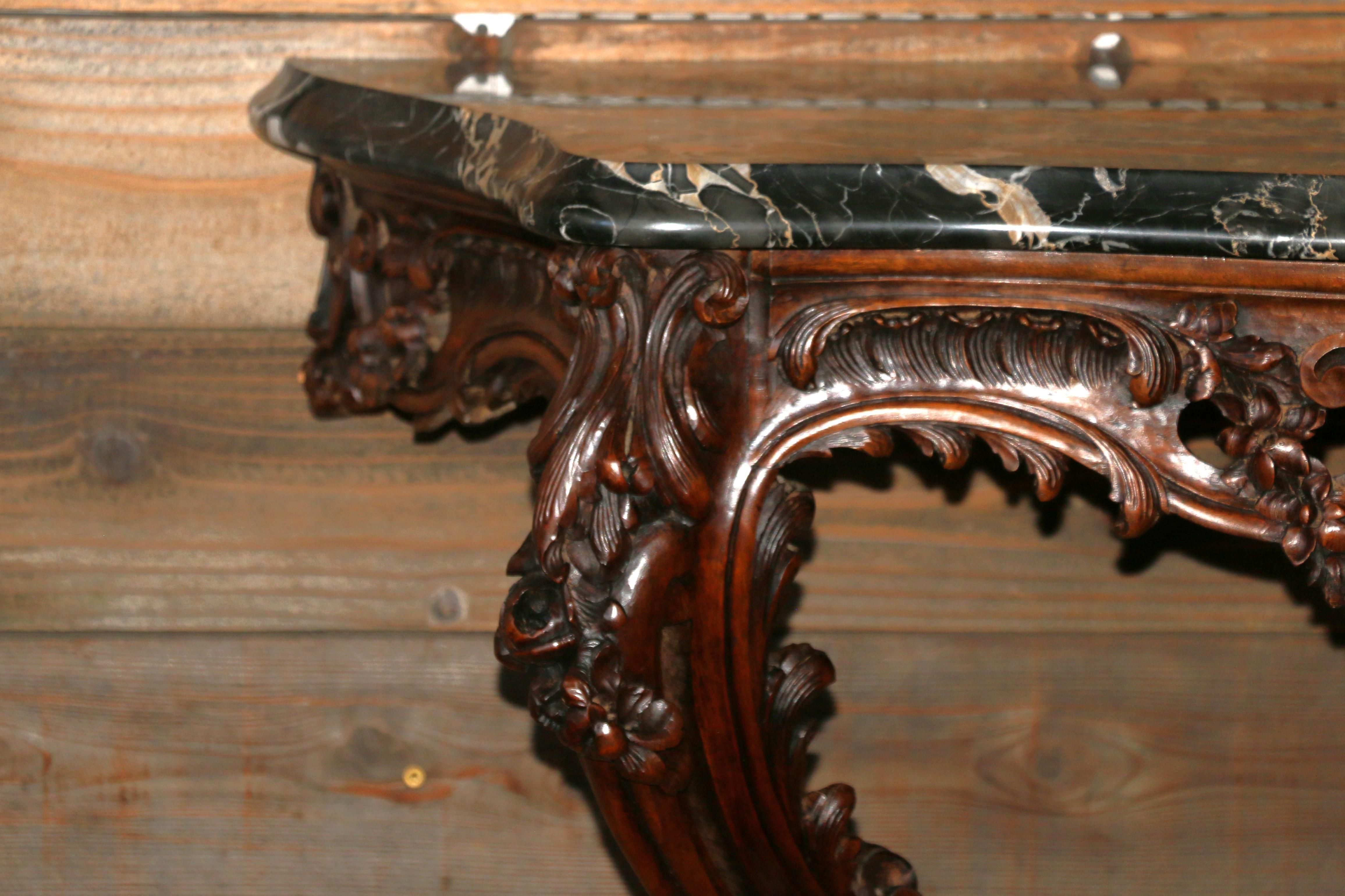 Antique Louis XV French Console Table With Mirror Set For Sale 6