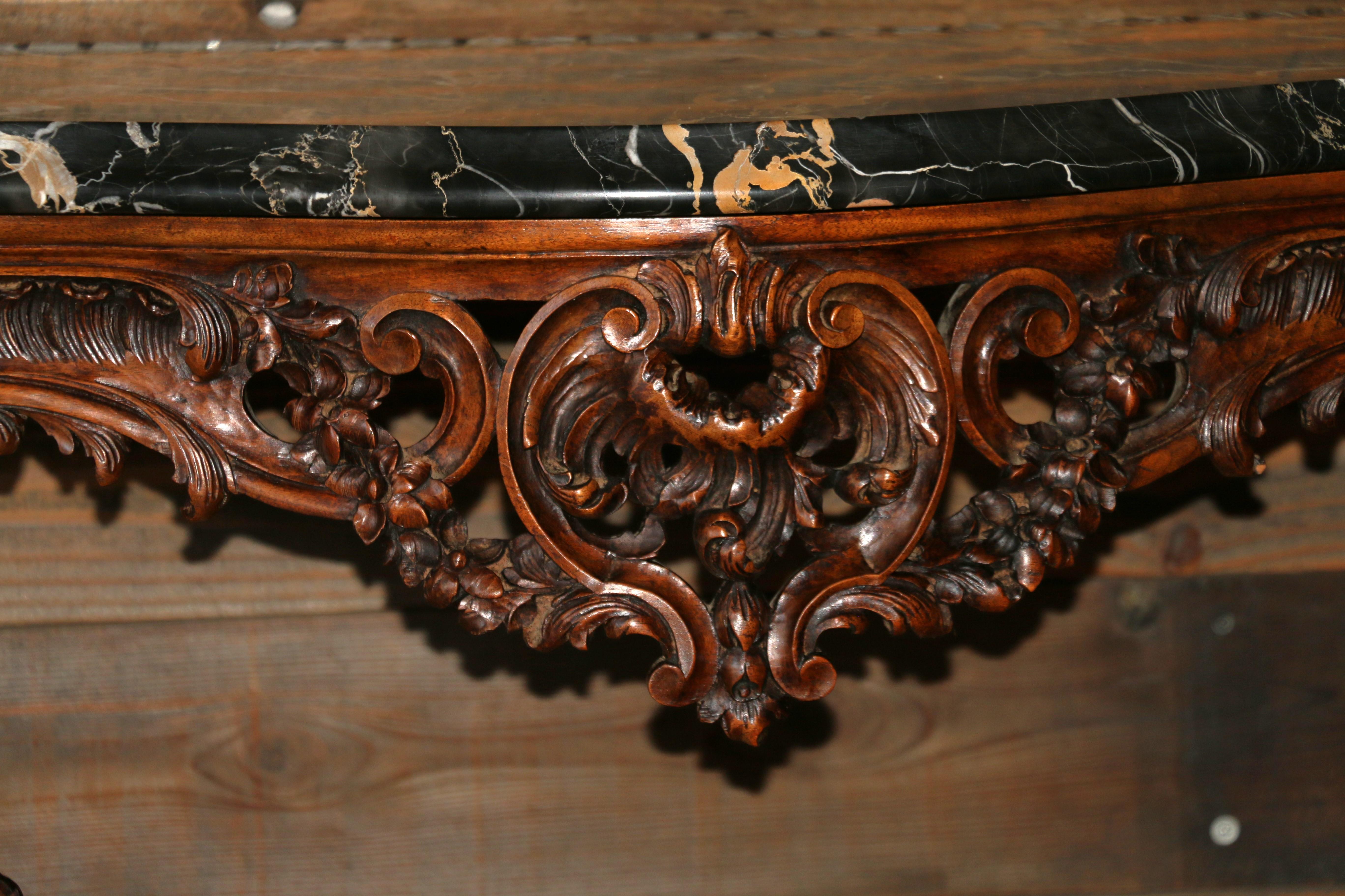 Antique Louis XV French Console Table With Mirror Set For Sale 7