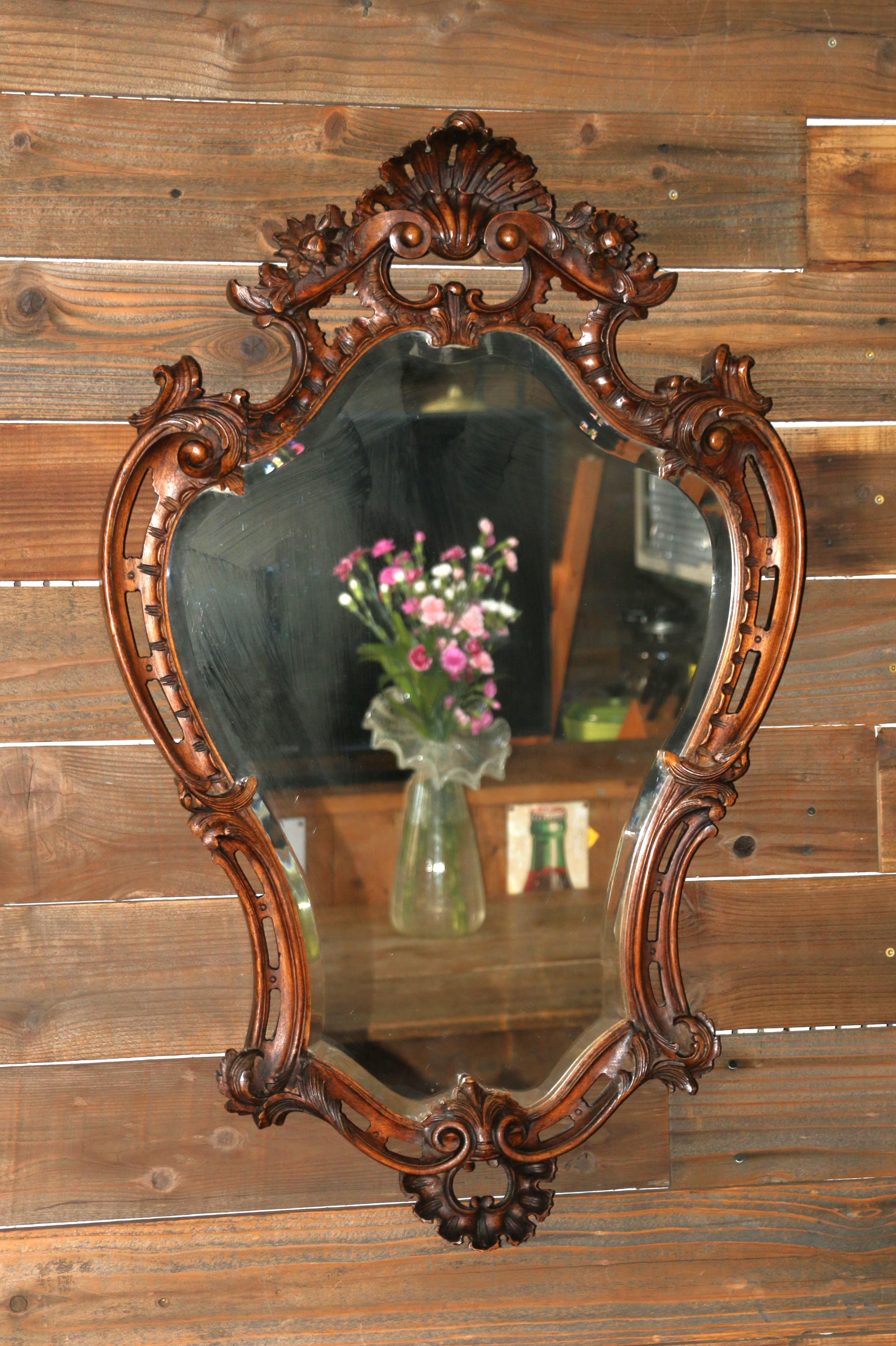 Antique Louis XV French Console Table With Mirror Set In Good Condition For Sale In North Hollywood, CA
