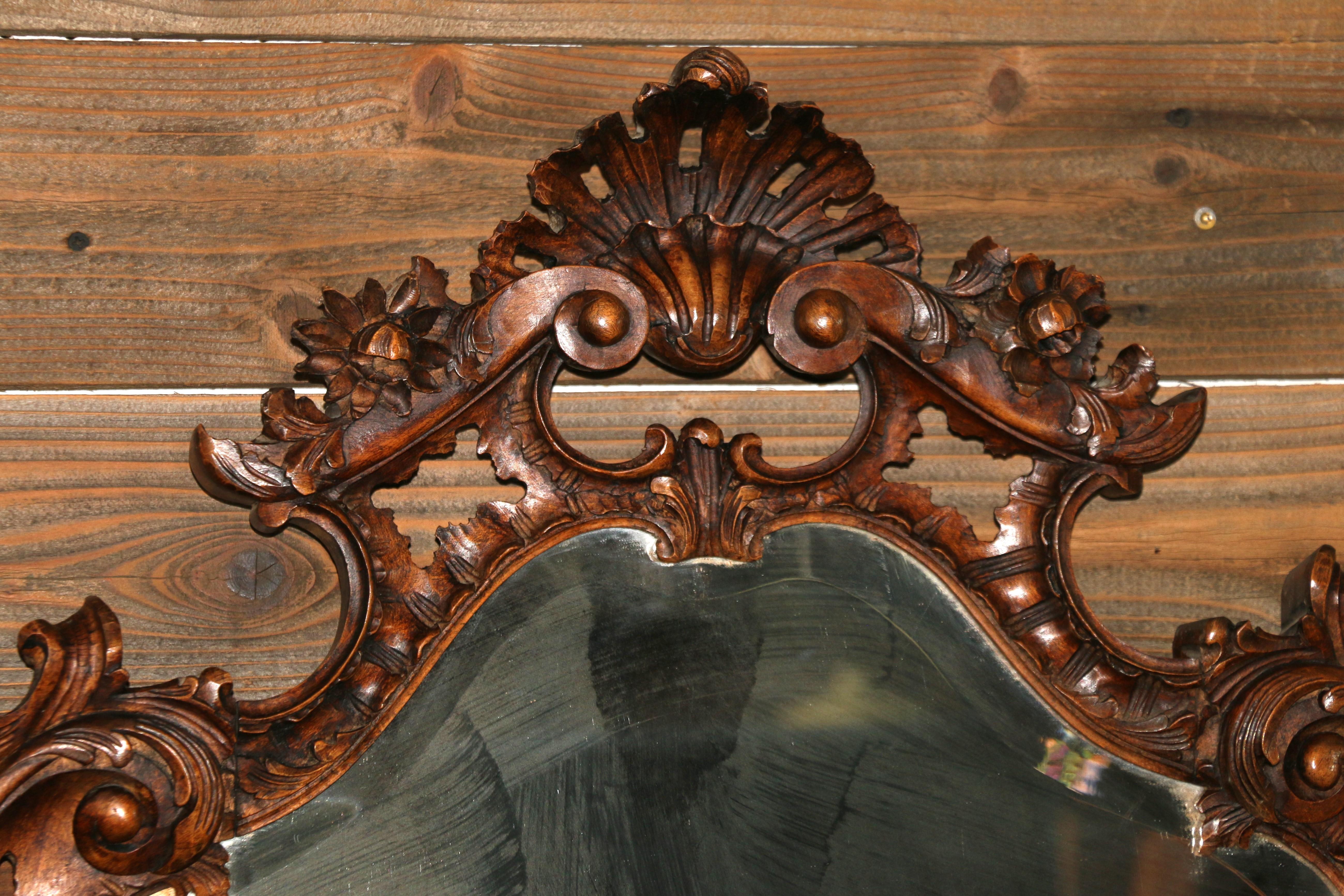 20th Century Antique Louis XV French Console Table With Mirror Set For Sale