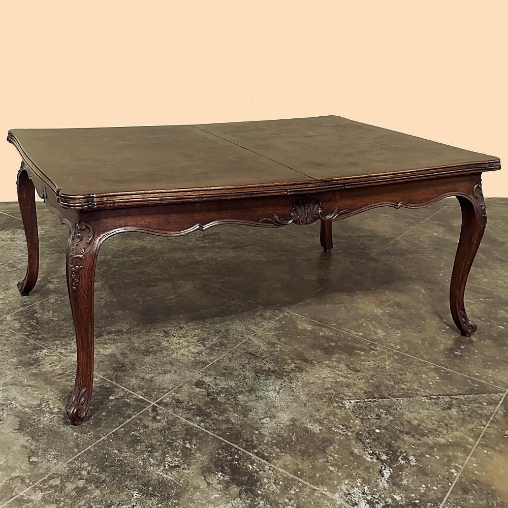 Hand-Carved Antique Louis XV Grand Draw Leaf Banquet Table For Sale