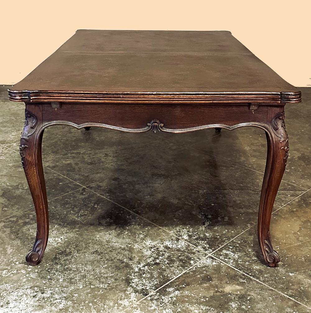 Oak Antique Louis XV Grand Draw Leaf Banquet Table For Sale