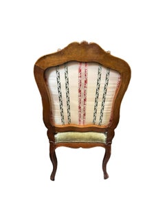 Antique Louis XV Hand-Carved Walnut Side Chairs, Set of Four French Seating Art