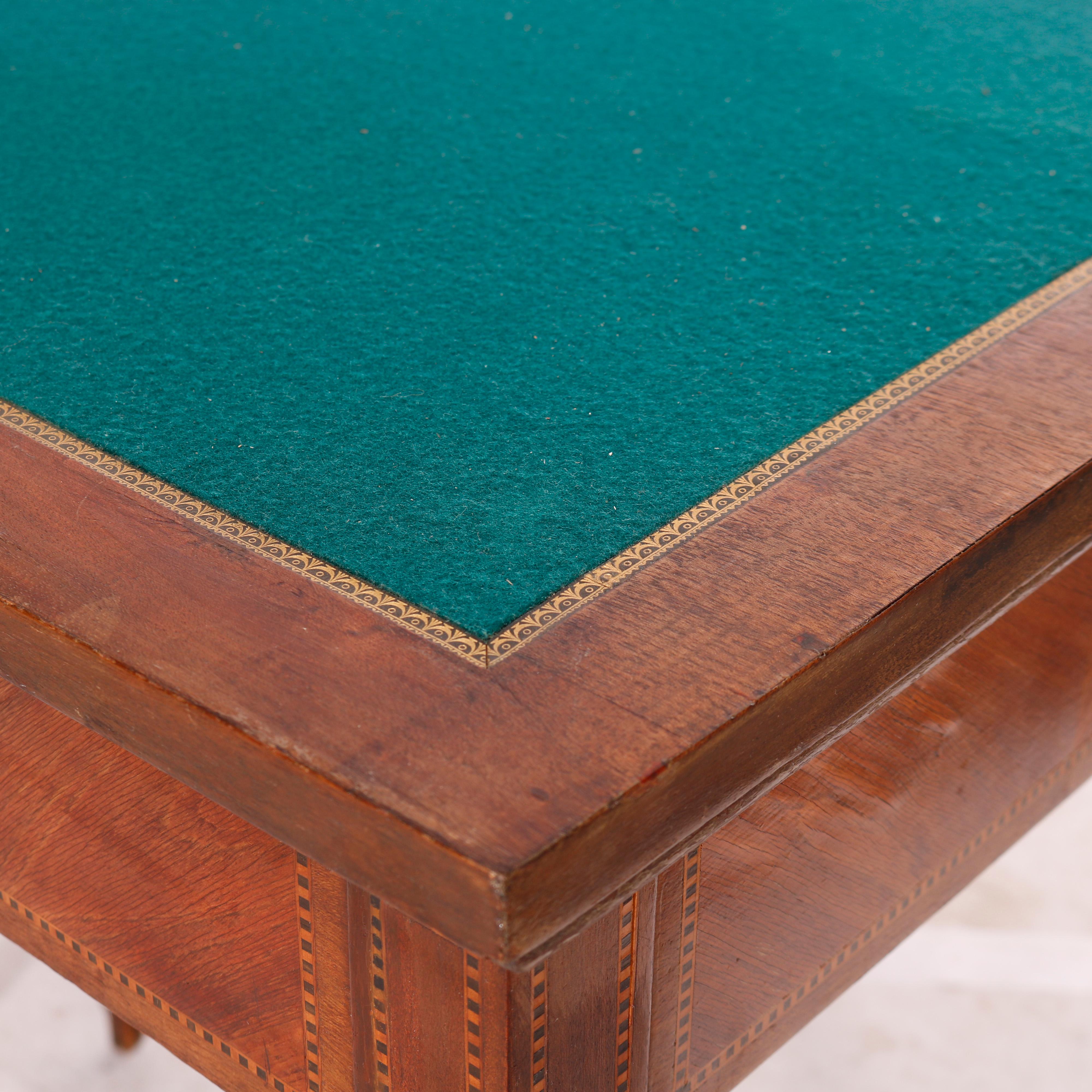 Antique Louis XV Kingwood & Rosewood Inlaid & Banded Flip-Top Game Table 19th C 5