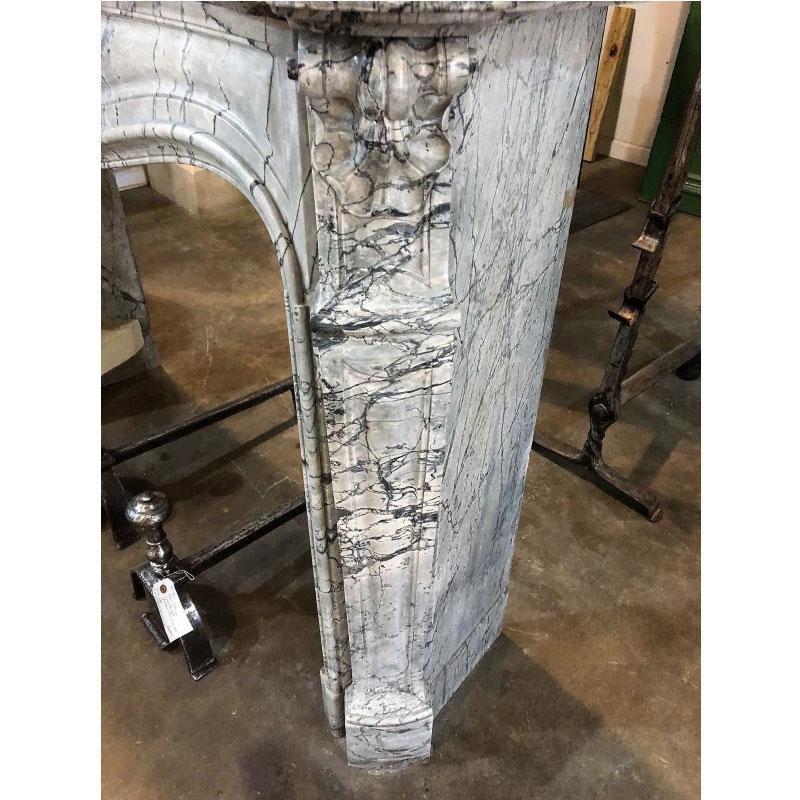 French Antique Louis XV Marble Fireplace For Sale