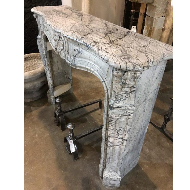 Antique Louis XV Marble Fireplace In Good Condition For Sale In Dallas, TX