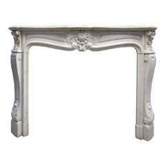 Antique Louis XV marble fireplace mantel 19th Century