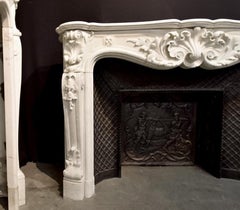 Antique Louis XV Marble Fireplace Mantle 19th Century