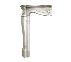 19th Century Antique Louis XV Marble Fireplace Mantel