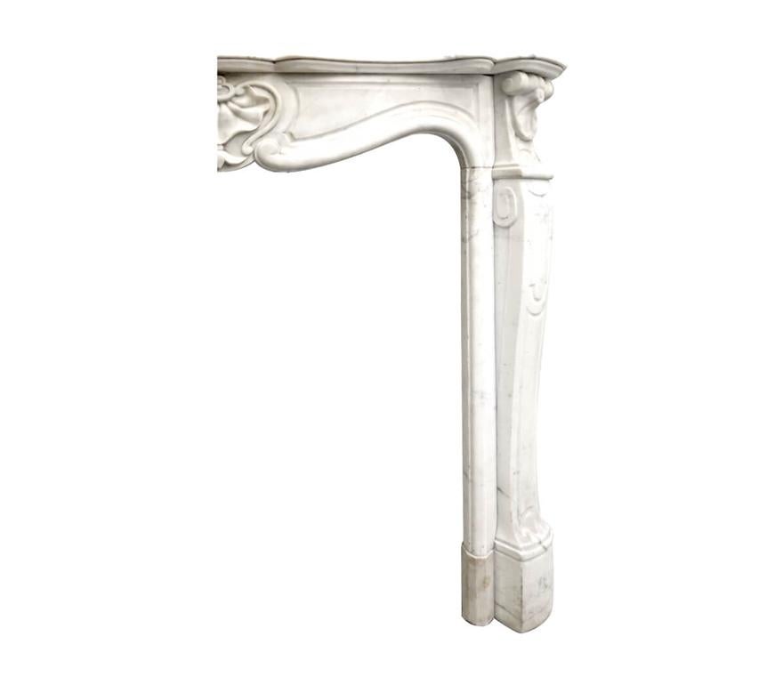Mid-19th Century Antique Louis XV marble fireplace mantle 19th Century For Sale