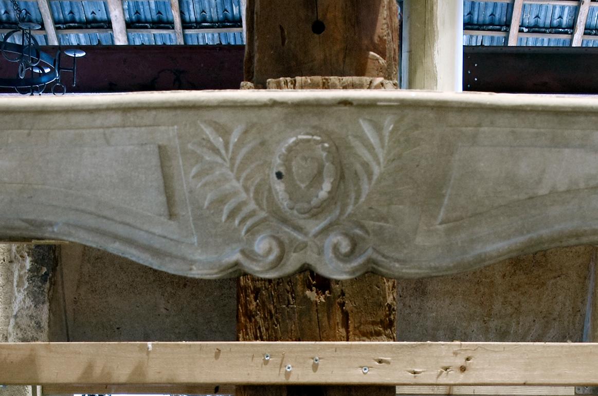 Antique Louis XV Marble Stone Fireplace Mantel, 19th Century In Fair Condition In Udenhout, NL